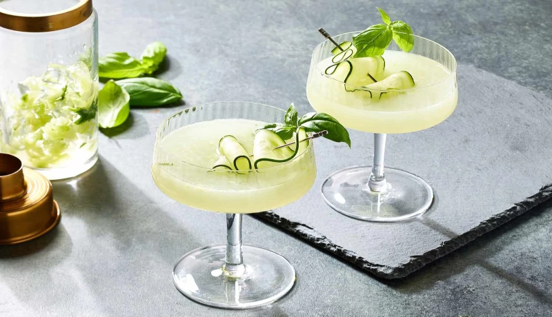 Cucumber Basil Gin Fizz